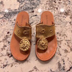 Girls Jack Rogers Flat Sandal - Size 2 - Gold